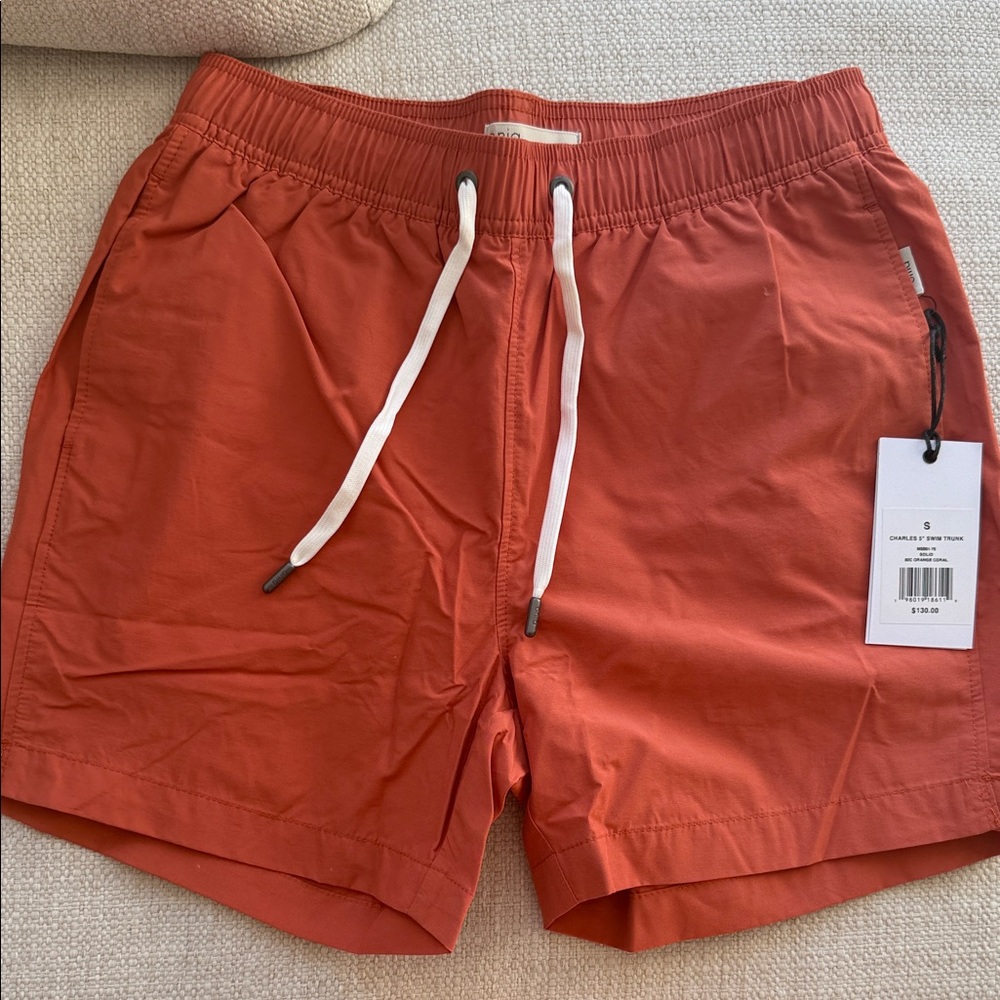 Onia Men's Swim Trunks in Rust Orange